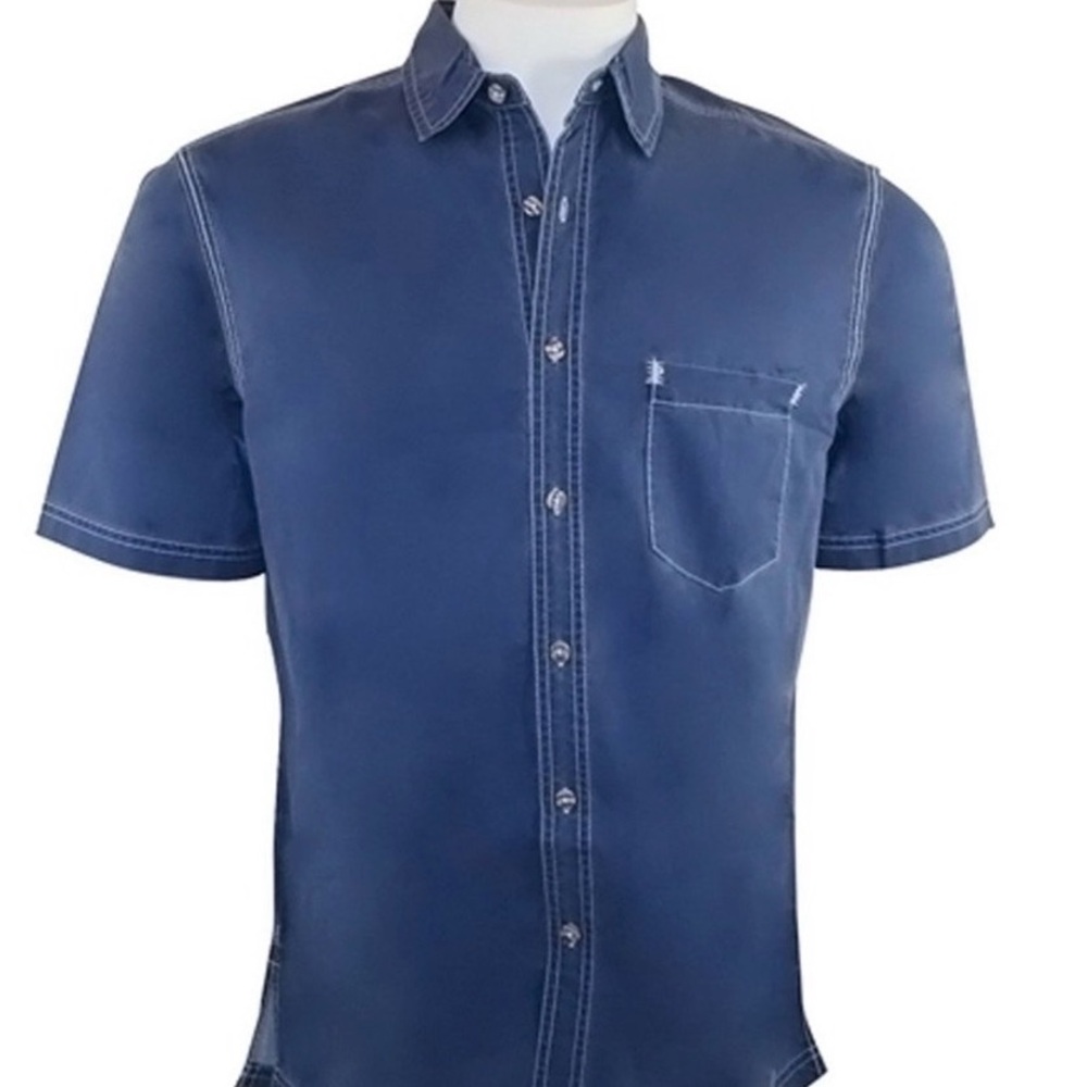 Kahala 1936 Men's Kona Winds Shirt Size 2XL Pacific Blue MSPR $74 short sleeve